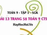 Bài 13 trang 58 Toán 9 tập 1 Chân trời sáng tạo